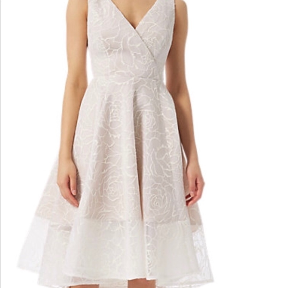 adrianna papell Bonded Mesh High/Low Dress